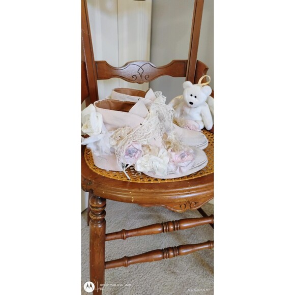 Custom Boho Boots Pale Pink Tattered Tea Stained Roses Shabby Chic OOAK Booties - Picture 1 of 16